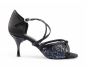 Preview: Damen Tanzschuhe PD801 PRO PREMIUM Schwarz Satin & Glitter - 5,5 cm Absatz - PortDance