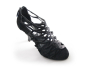 Preview: Damen Tanzschuhe PD803 PRO Blau Satin & Glitter - 7 cm Absatz - PortDance