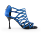 Preview: Damen Tanzschuhe PD803 PRO Blau Satin & Glitter - 7 cm Absatz - PortDance