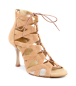 Preview: Damen Tanzschuhe PD804 NET Camel Nubuk - 7 cm Absatz - PortDance