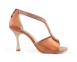 Preview: Damen Tanzschuhe PD806 Bronze Satin mit Strassband - 7 cm Absatz - PortDance