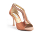 Preview: Damen Tanzschuhe PD806 Bronze Satin mit Strassband - 7 cm Absatz - PortDance