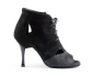 Preview: Damen Tanzschuhe PD809 Schwarz Leder & Nubukleder - 7,5 cm Absatz - PortDance
