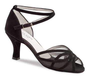 740-60 Damen Tanzschuhe Samtziege Schwarz - Anna Kern