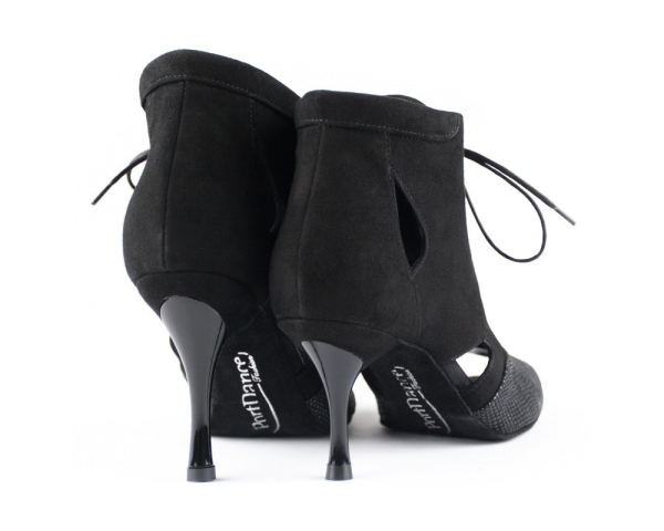 Damen Tanzschuhe PD809 Schwarz Leder & Nubukleder - 7,5 cm Absatz - PortDance